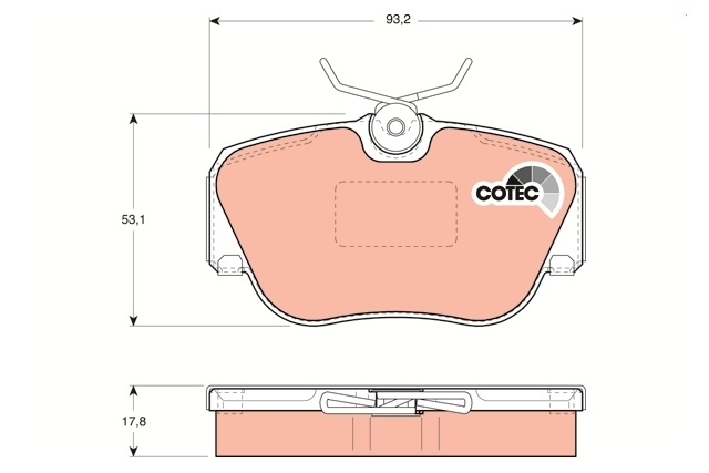 GDB817 TRW KLOCKI HAMULCOWET4 TYL 16 23224 - bez czujnika