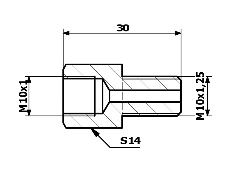 225 834 HART ZLACZKA PRZEW.HAM. M10X1/M10X1,25/WEW-ZEW SF+SF