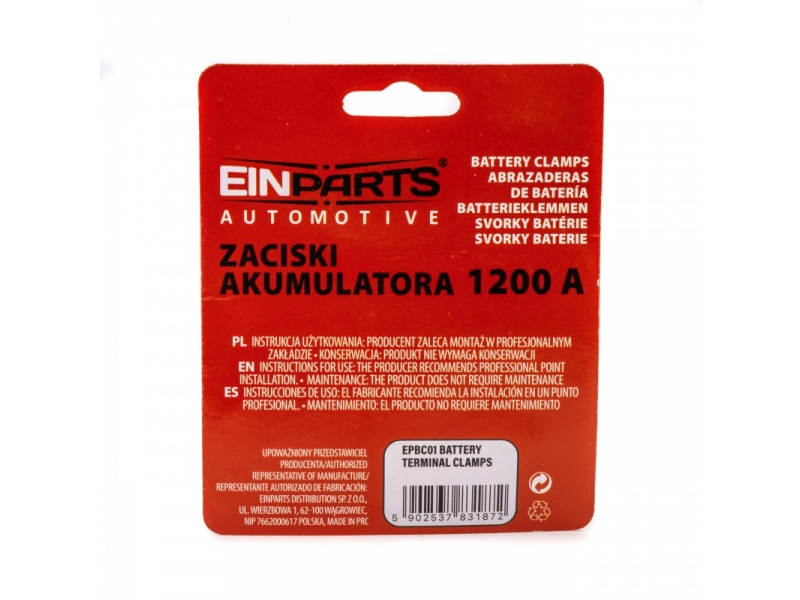 EPBC01 EINPARTS Klemy / zaciski akumulatora 1200A