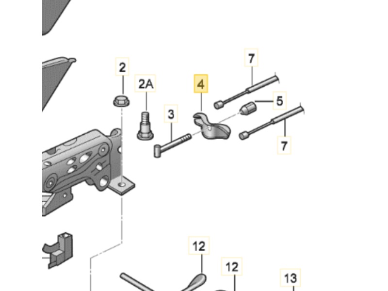 1J0711399A VAG podpórka uchwyt regulacji orczyk linki hamulca ręcznego VW Golf IV 97-