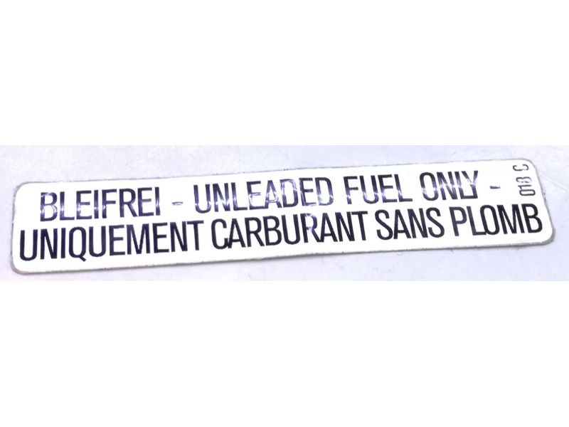 000010018C VW CLASSIC Naklejka unleaded *fuel only / uniquem sticker