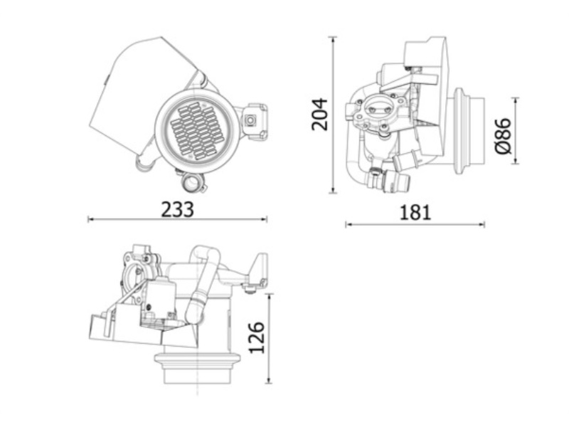 CE 40 000P MAHLE Chłodnica układu recyrkulacji spalin EGR moduł z chłodnicą AUDI A1; SEAT IBIZA I