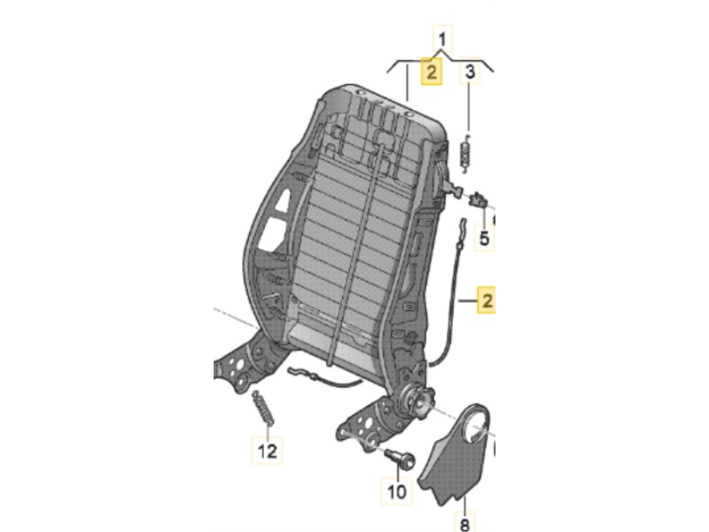 6Q0881595A VAG LINKA REGULACJI składania FOTELA VW POLO Seat Ibiza VW Polo 9N