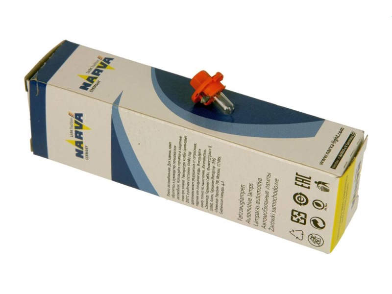 17046 NARVA ŻARÓWKA 12V/1,1W BAX POMARAŃCZOWY (Z COK. PLAST)