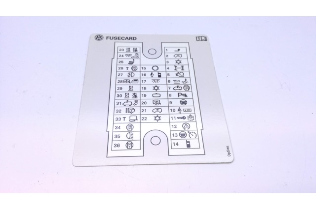 7H0010618 VW CLASSIC Tabliczka informacyjna rozmieszczenia be Label for VW T5