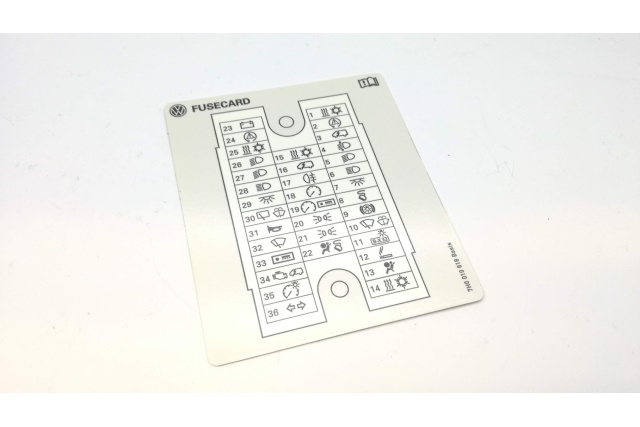 7H0010618 VW CLASSIC Tabliczka informacyjna rozmieszczenia be Label for VW T5