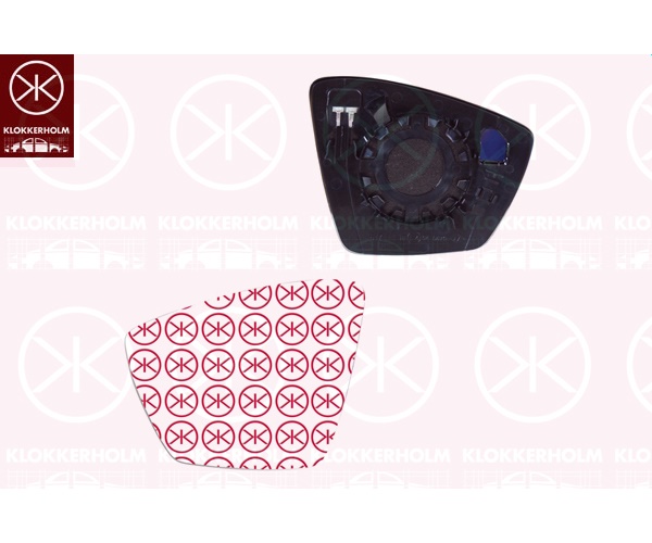 75381062 KLOKKERHOLM WKŁAD LUSTERKA, PRAWY, WYPUKŁE, OGRZEWANE Skoda Kodiaq prawe