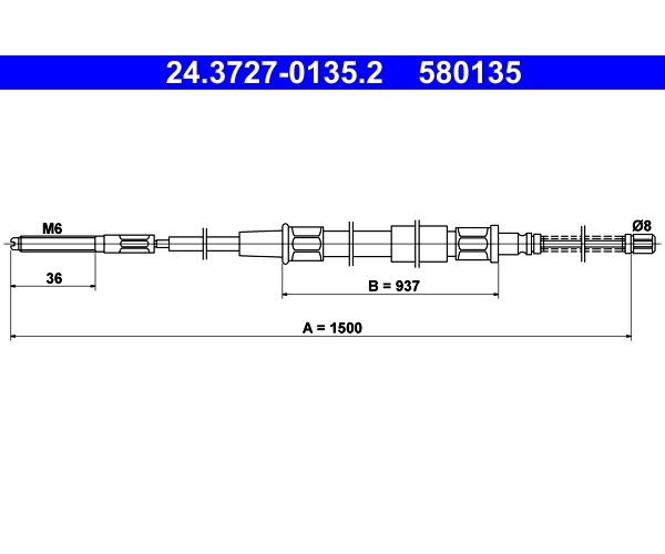 24.3727-0135.2 ATE LINKA HAMULCA RĘCZNEGO VW (!)
