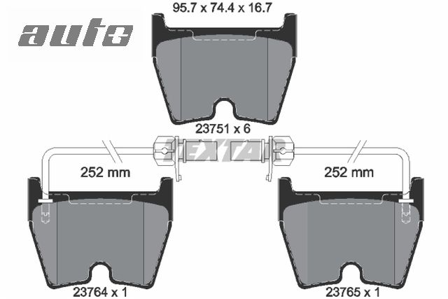 2375101 TEXTAR Klocki hamulcowy kpl. przód AUDI A4, A5, R8 4.2/5.2 QUATTRO 09.05-