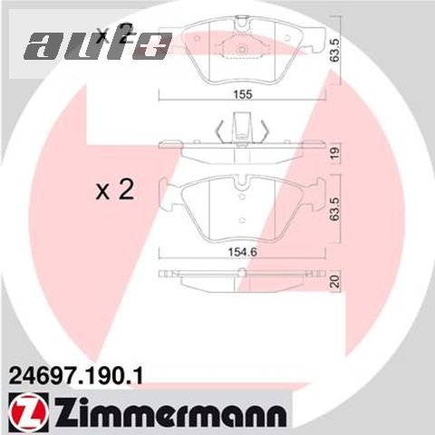 24697.190.1 ZIMMERMANN KLOCKI HAMULC. BMW 5 F10  10- PRZÓD