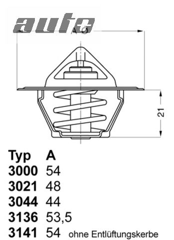 3141.87D BORGWARNER (WAHLER) TERMOSTAT VW AUDI 1.6/1.8/2.0/BENZYNA