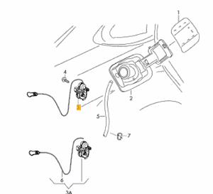 8V0862153A VAG Element ustalajacy siłownik klapki wlewy paliwa Audi A6