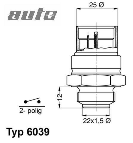 6039.95D BORGWARNER (WAHLER) WŁĄCZNIK VW WENTYLATORA GOLF/PASSAT 92- 95-90