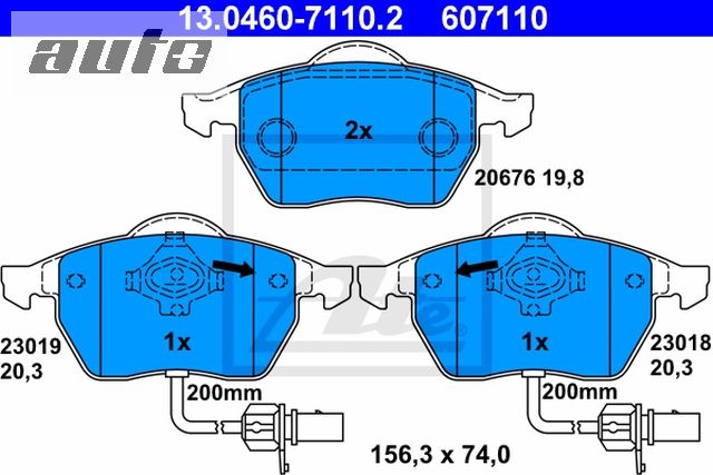 13.0460-7110.2 ATE KLOCKI HAMULC. SUPERB/VW/AUDI A6 (C5) 97-04