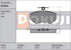 NC0644 DOKUJI Klocki hamulcowe kpl. przód AUDI A4 B5, A4 B6, A4 B7; VW PASSAT B5 1.6-2.8 11.94