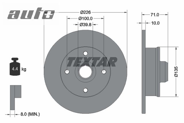92041803 TEXTAR TARCZA HAMULCOWA