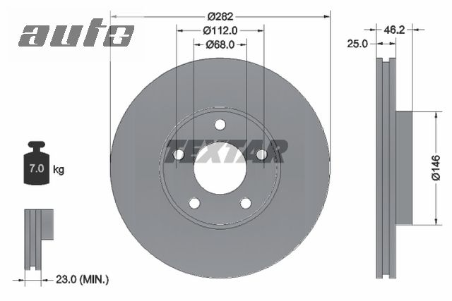 92083603 TEXTAR TARCZA HAMULCOWA