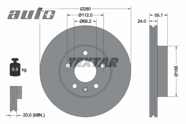 92083803 TEXTAR TARCZA HAMULCOWA
