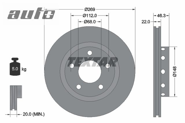 982000984 TEXTAR TARCZA HAM. 4D0615601B