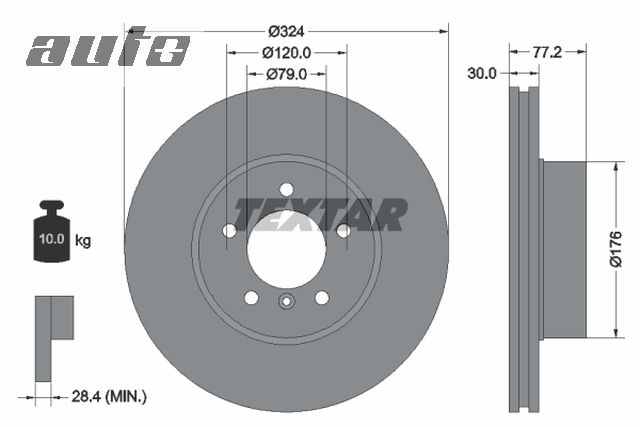 92122603 TEXTAR TARCZA HAMULC. BMW 5 E60