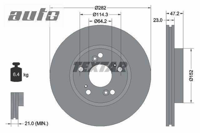 98200-1444 PRO TEXTAR TARCZA HAMULCOWA
