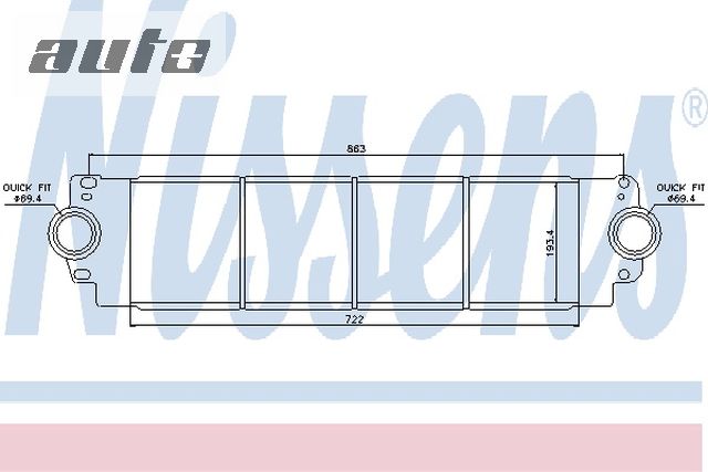 96683 NISSENS INTERCOOLER  CHLODNICA POWIETRZA VW T5 1.9-2.5TDI 03-